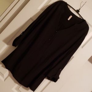 Womens long black top size 4